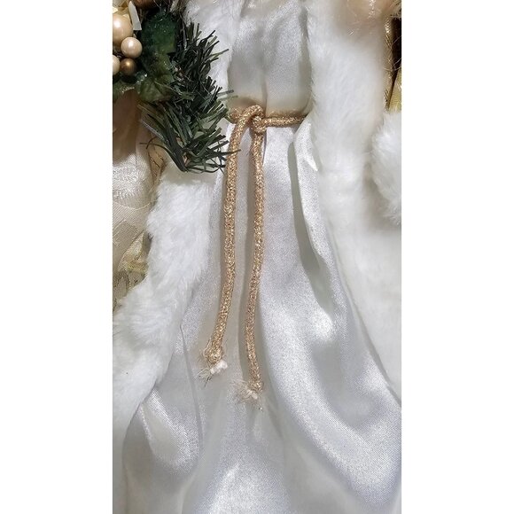 Victorian Gold Santa Claus Tree Topper 17" White Fur Christmas Holiday Figurine - Picture 9 of 10